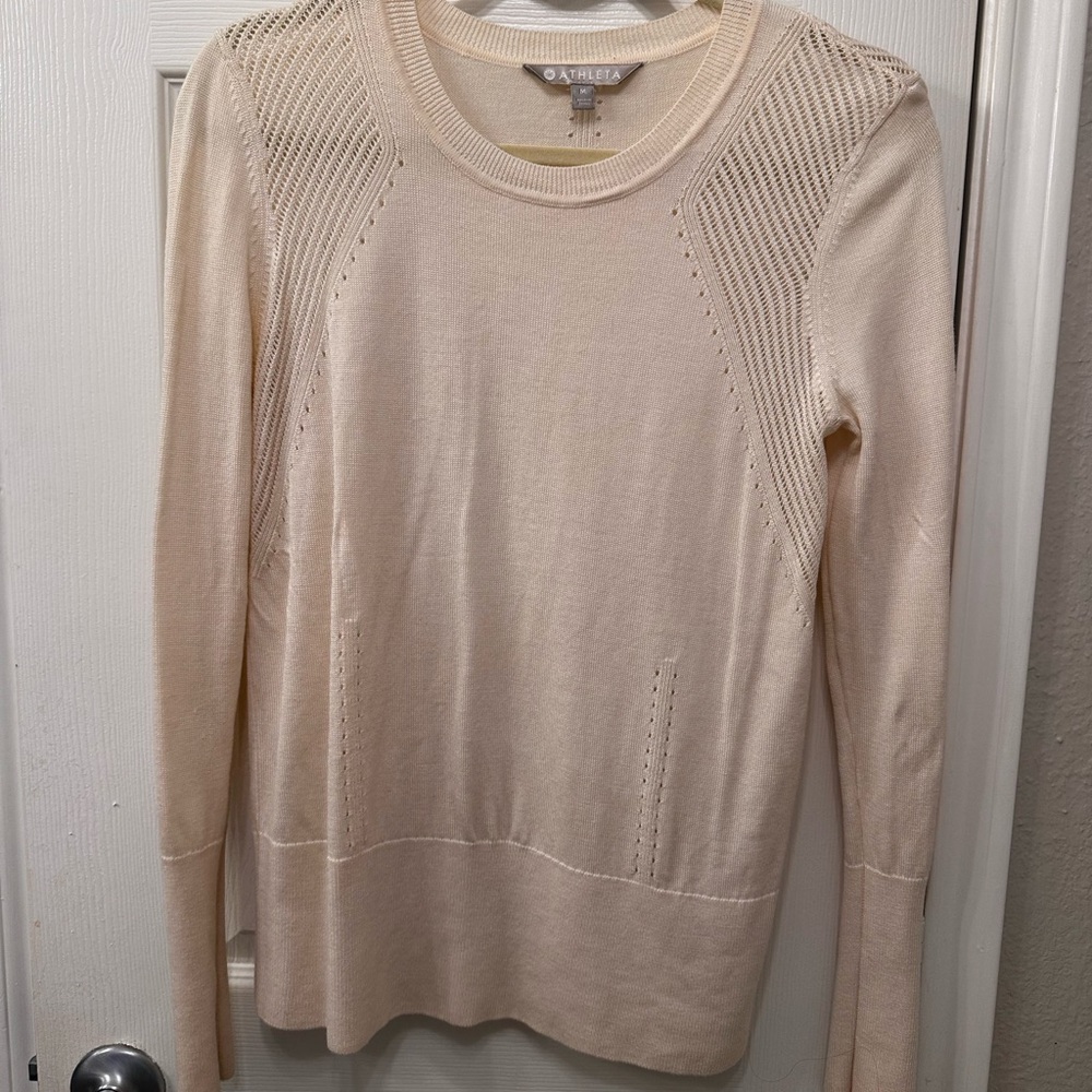 Athleta Cream Knit Sweater